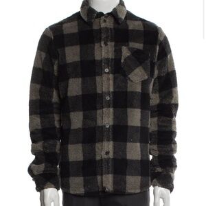 IRO Paris Plaid Print Puffer Coat Jacket Black / Charcoal – Size XS